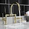 Kingston Brass Whitaker Industrial Style Bridge Bathroom Faucet W/ Pop-Up Drain, Brass KS2172KL - alternate 4